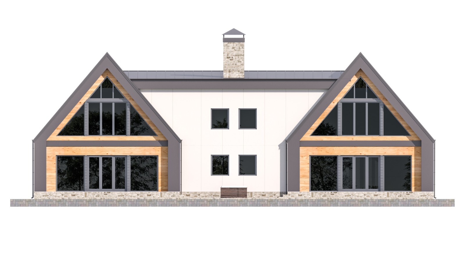 86’x29′ Double A-Frame Cabin, 6-Beds, 8 Baths, 2 Garage bays, 3556SF Living Area