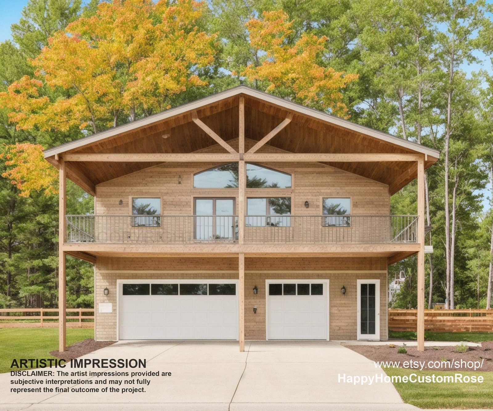 Big Sky Barndominium House Plan Design – 2 Bed 2 Bath 2400 sq ft – 3 Garage – EX