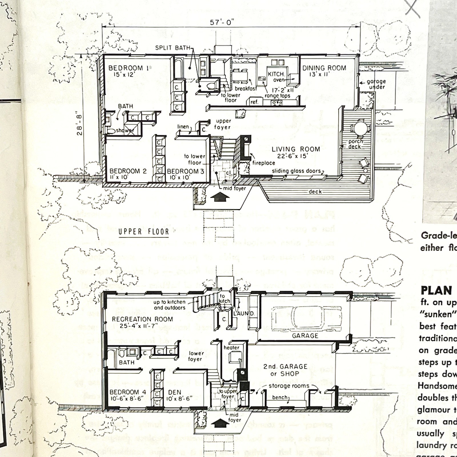 1963 Vintage MCM HOME DESIGNS Luxurious Living House Plan Catalog Magazine 21st