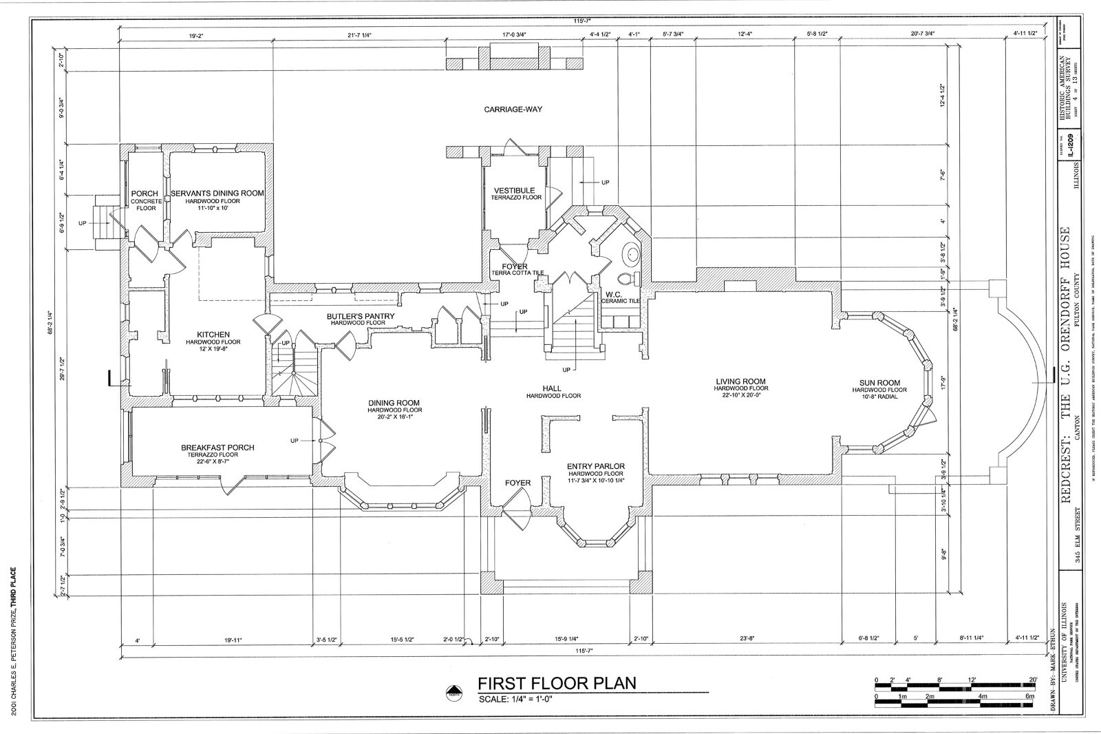 HOUSE PLANS – 2 story Prairie style home, Old English details, printed plans