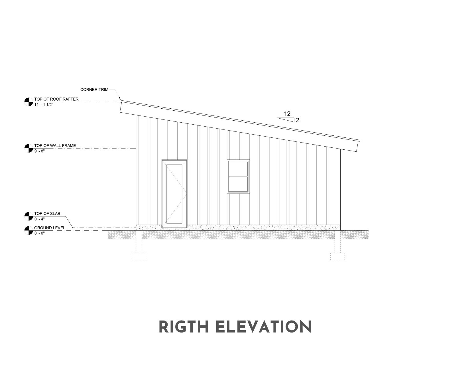 Two Car Garage Plan 24’x28′, Detached Shed Roof Garage, 672 Sq Ft, 9 Ft Walls