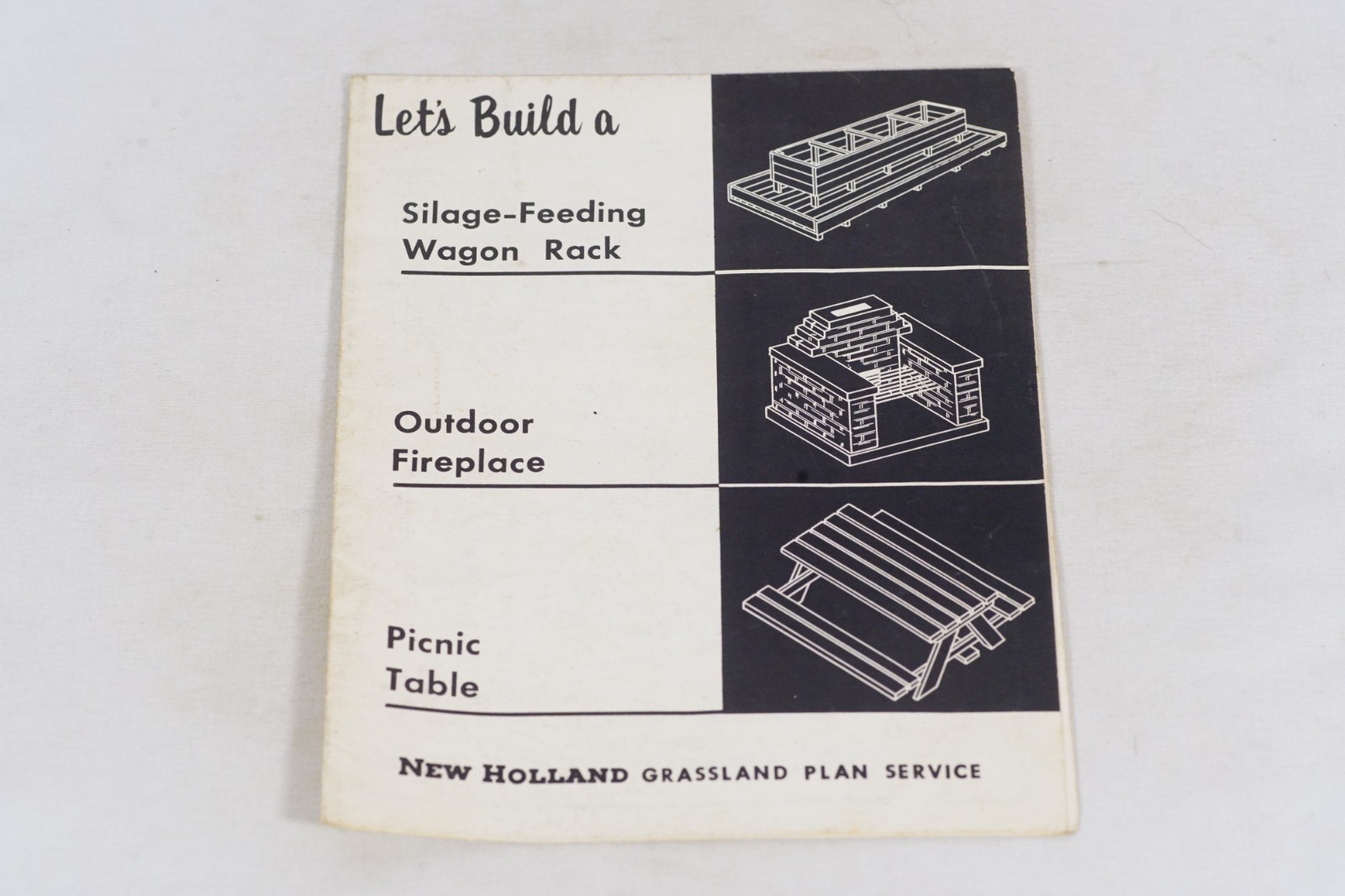 Vintage New Holland Grassland Plan Service Picnic Table Plans Blueprint