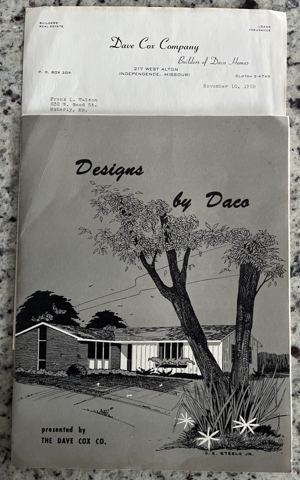 Vintage 1959 MCM Home Plan Catalog DACO Homes Dave Cox Co Independence MO