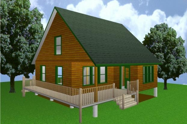 28×28 Cabin w/Loft Plans Package, Blueprints, Material List