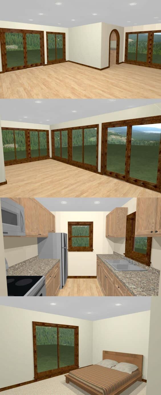 36×20 House — 1 Bedroom 1 Bath — 720 sq ft — PDF Floor Plan — Model 1A