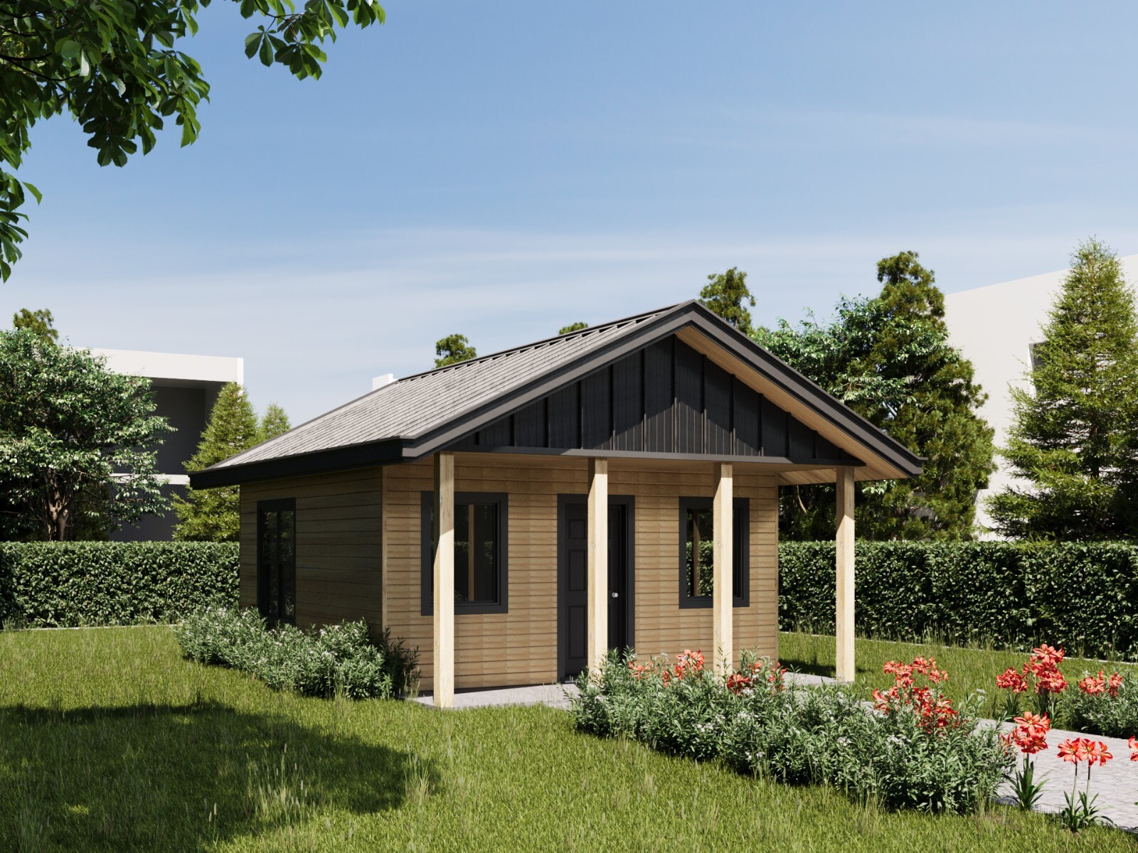 Wood Construction Tiny Home Building Plans – 18′ x 18′ – 324sqft