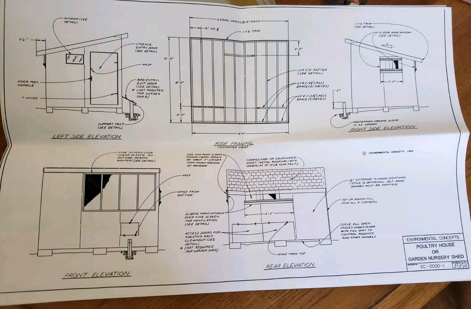 Poultry Chicken House Garden Nursery Shed Plans Environmental Concepts