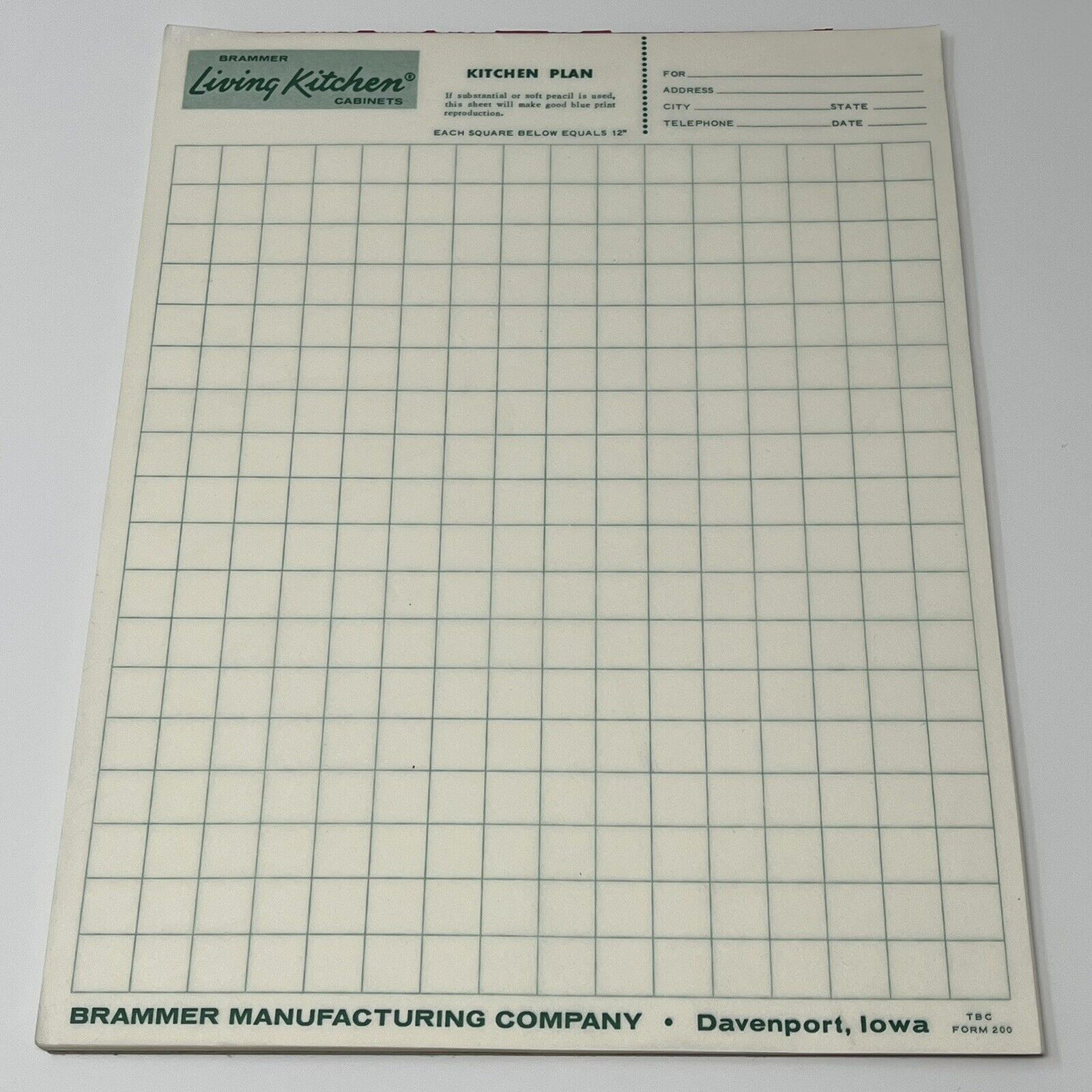 1950s Brammer Living Room Cabinets Plan Blueprint Design Sheets Pad Davenport IA
