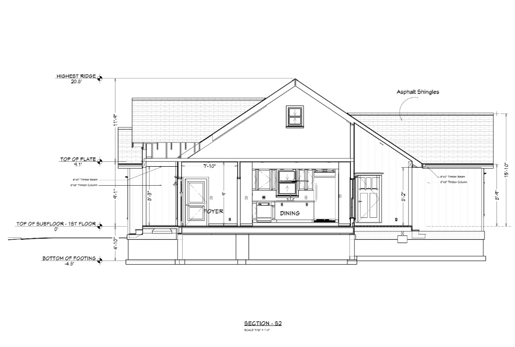 Custom Cottage Modern House Plan with 2 Beds 1 Bath PDF Hard (A4 Copy) FREE CAD