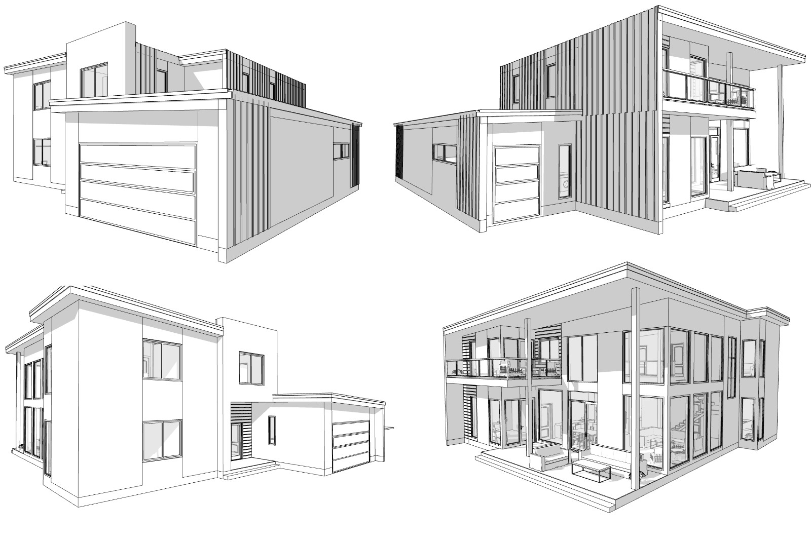 60’x60′ 3 Beds, 3.5 Baths Hi-tech Style Architectural Build Plans PDF.
