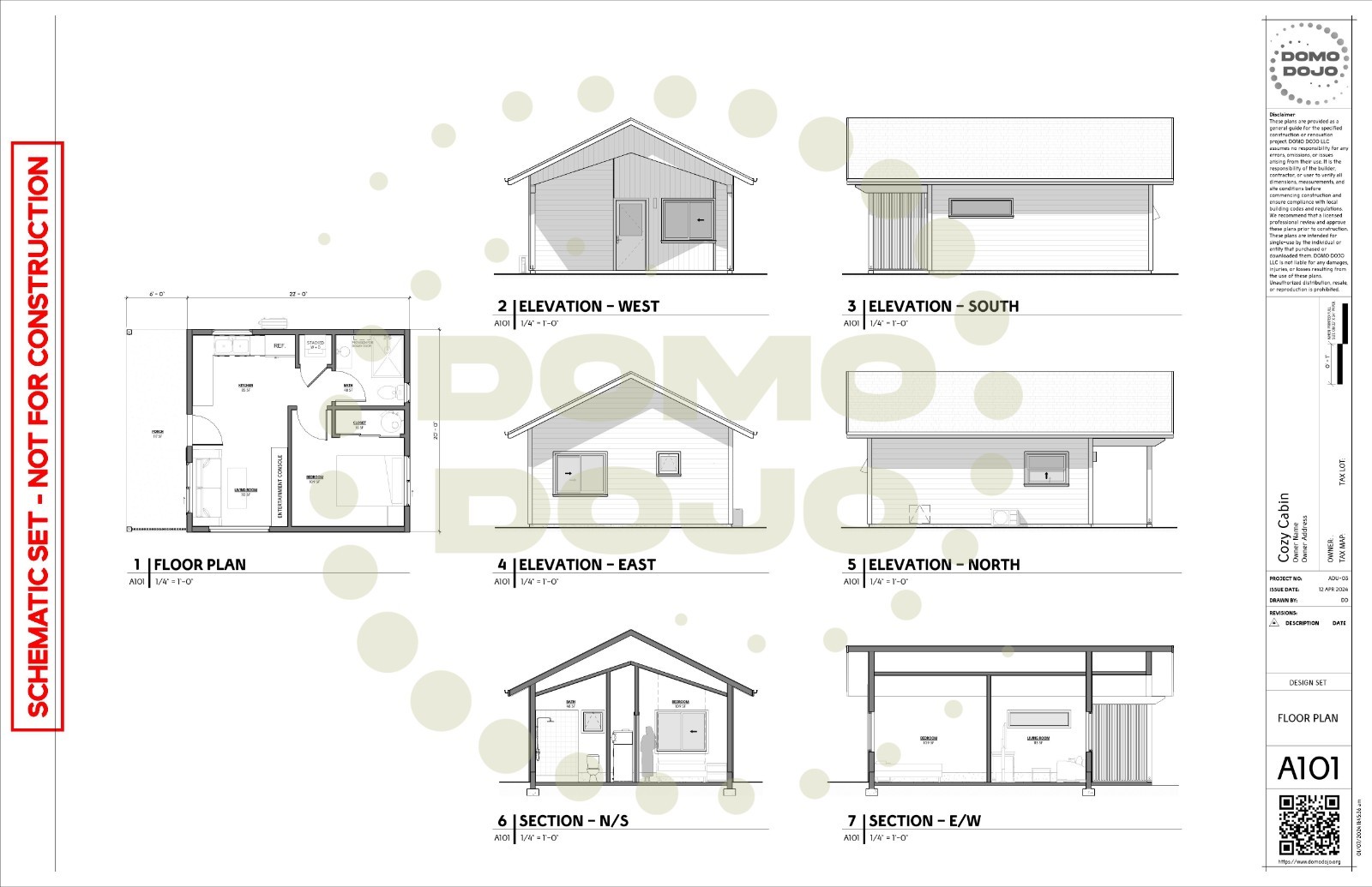Cozy Cabin ADU Plans – PDF Downloadable Blueprint