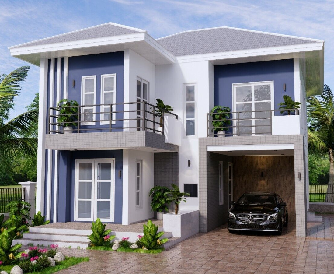 Custom House Plan 9×10 Meter 30×33 Feet 5 Beds 3 Baths Hip Roof (A4 Hard Copy)