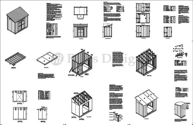 Shed Plans, 6′ x 10′ Deluxe Lean To Roof Style #D0610L, Free Material List