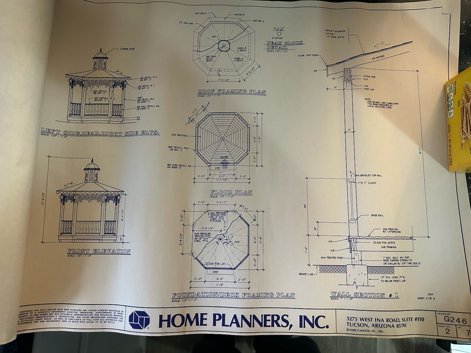 Blue Prints For Gazebo 1995 By Home Planners Inc.