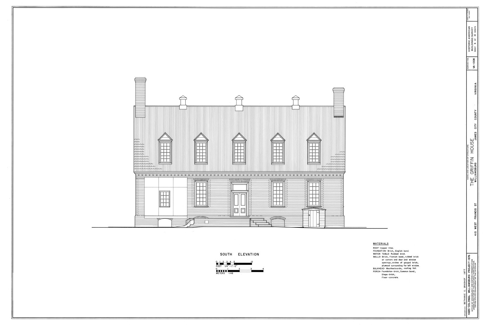 Traditional Brick Colonial Williamsburg Home, Architectural Plans, PRINTED plans