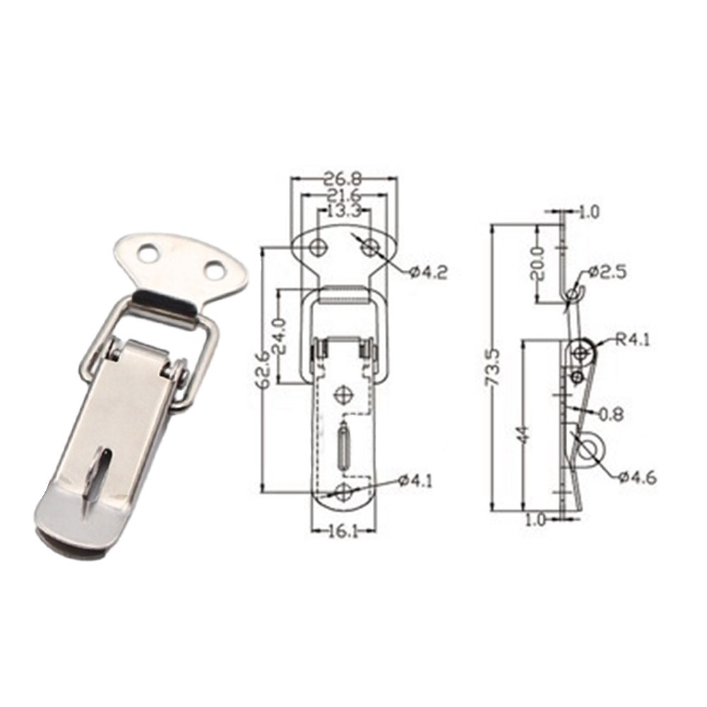 High Quality Stainless Steel Spring Loaded Case Box Latch Catch (4PCS)