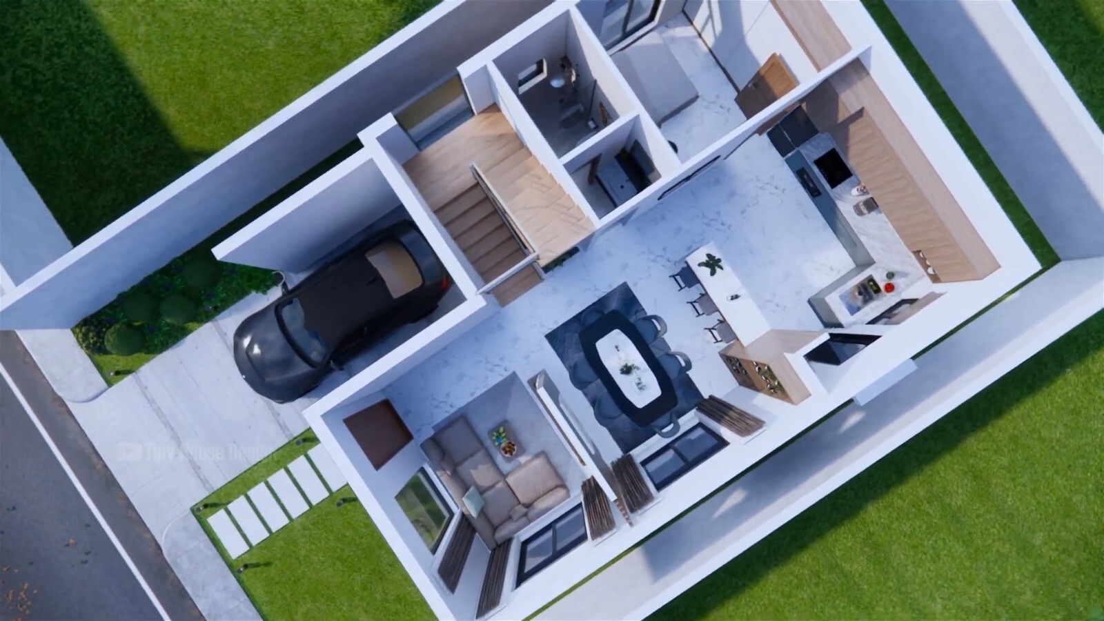 House Plans 7×10 Meter 23×33 Feet 4 Bed 3 Bath Terrace Roof PDF & A4 Hard Copy