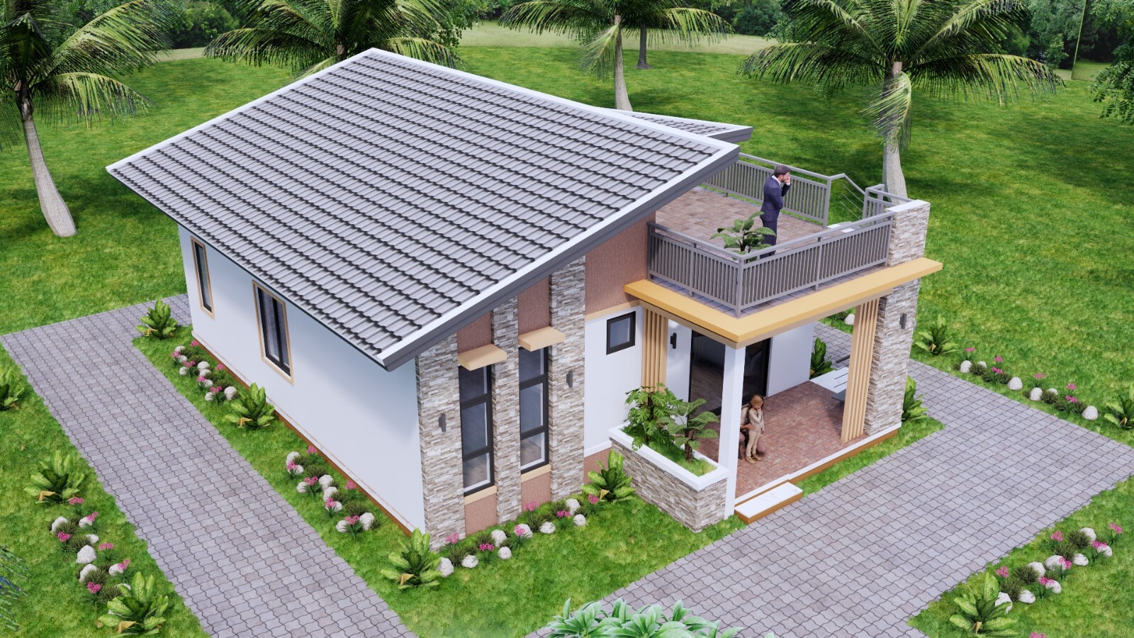 26×36 Feet Small House Plan 8×11 Meter 3 Beds 2 Baths Shed PDF (A4 Hard Copy)