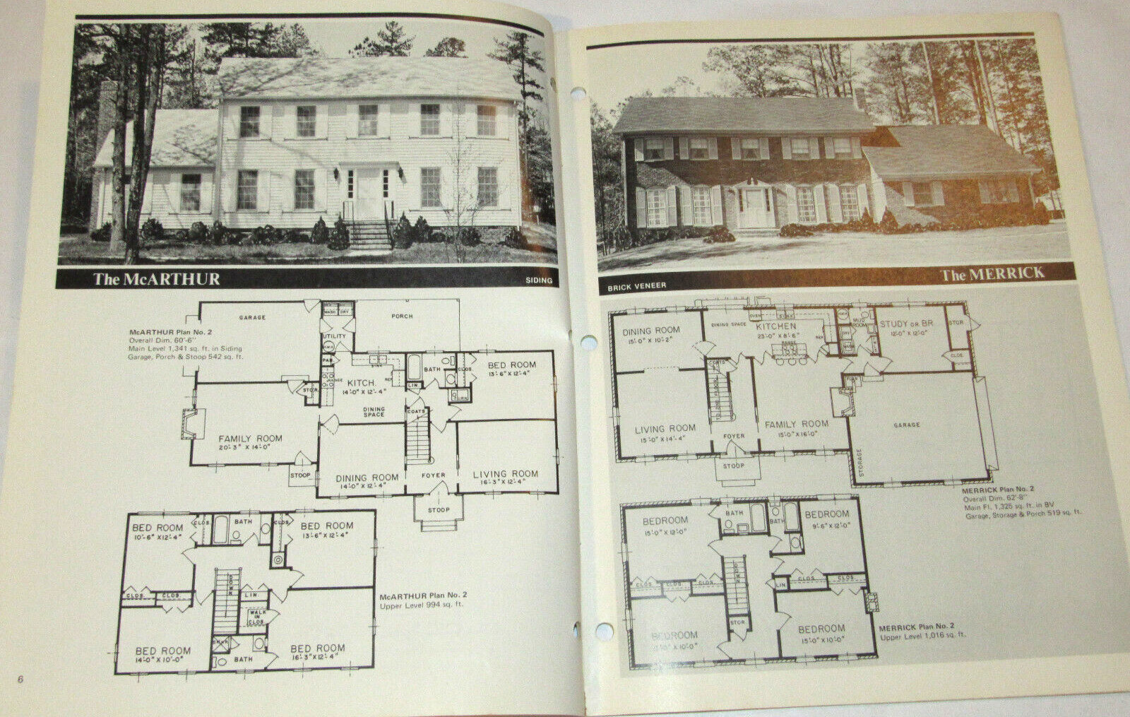 VTG 1976 ’34 OUTSTANDING 1 ½ AND 2 STORY HOMES’ CATALOG OF HOUSE PLANS! LAYOUTS!