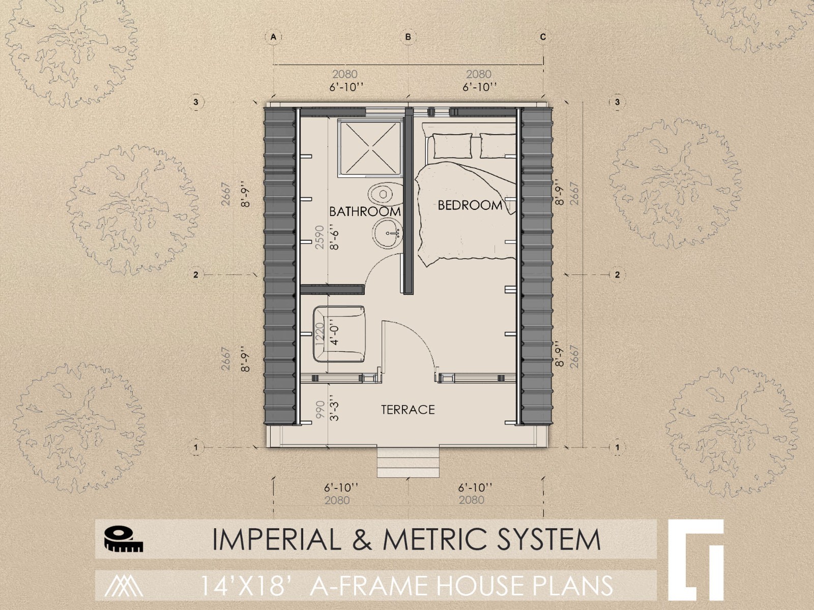 210 Sq Ft A Frame Cabin Plans House Plans Blueprints