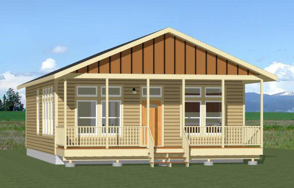 28×36 House — 3 Bedroom 2 Bath — 1,008 sq ft — PDF Floor Plan — Model 1Q