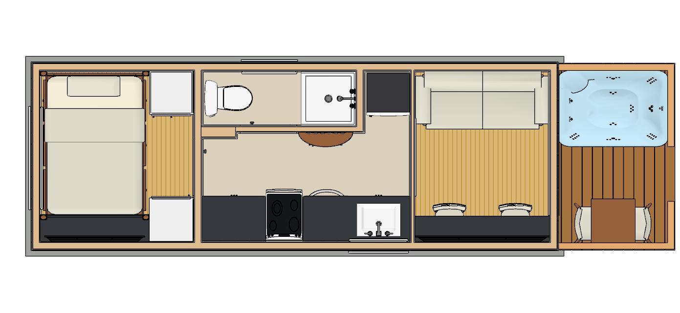 204sqft – 8’6×24’A – 1bedrm/1bathT – Tiny/Small House design – us – ala cart