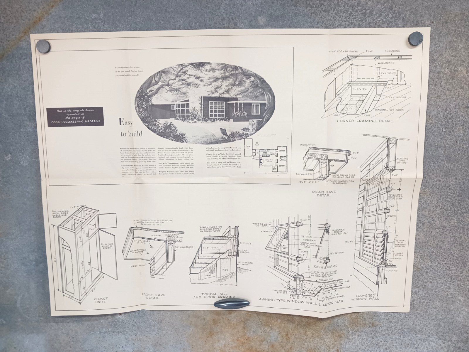 VTG Easy To Build House Good Housekeeping Floor Plan Albert Olson MCM Sleek