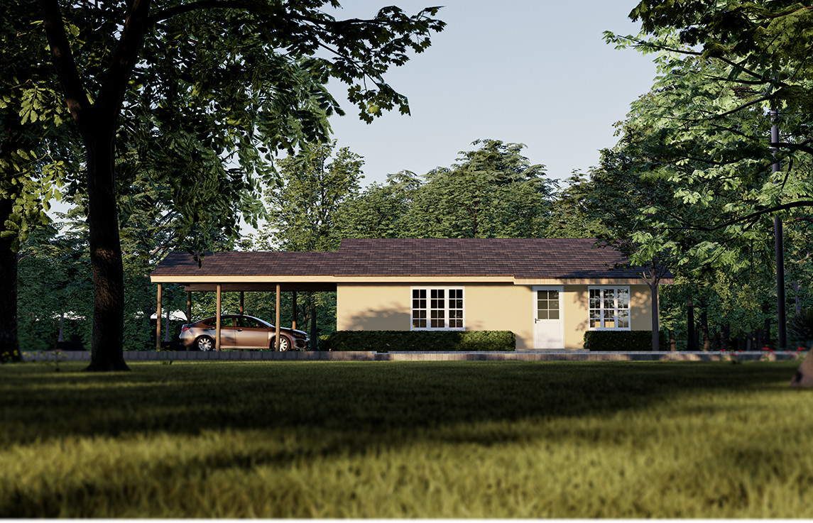 Tiny Home Plans – 2 Bedroom Single Story 28×36 1008sqft + Garage