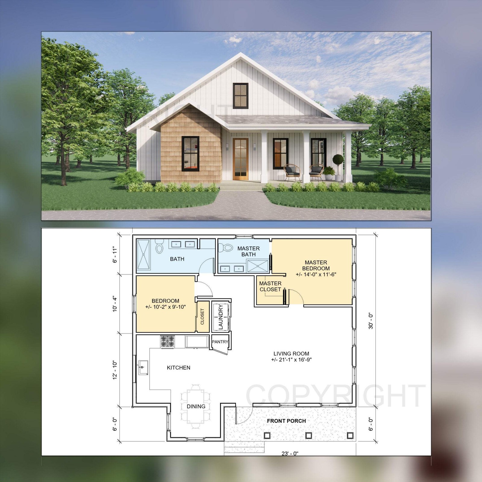 Idyllic Living Modern Cottage Plans – Open Plan Design – Modern Farmhouse 2 Bed