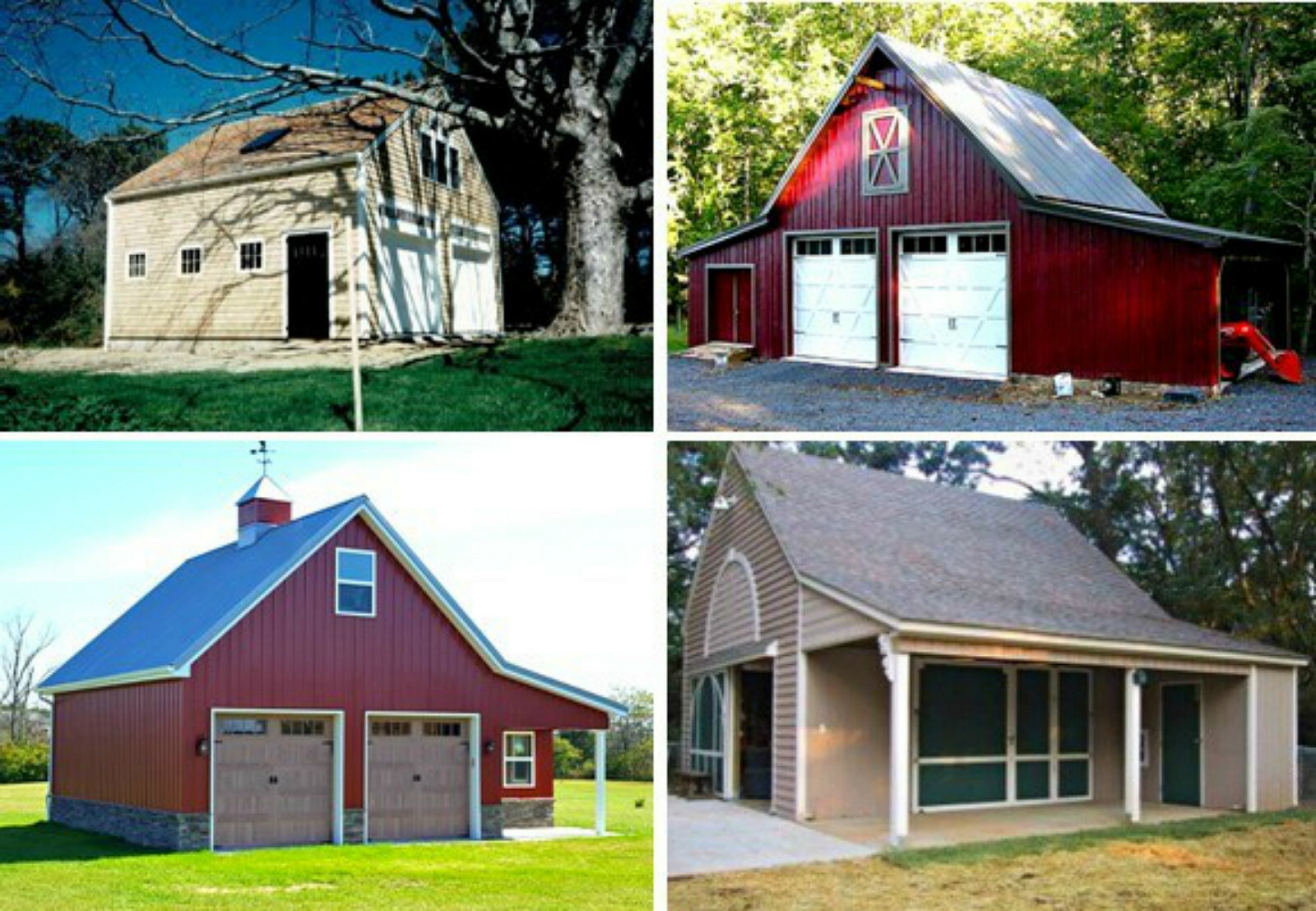 Walnut Car Barns with Lofts – 3 Complete Sets of Pole-Barn Plans (eB-441×3)