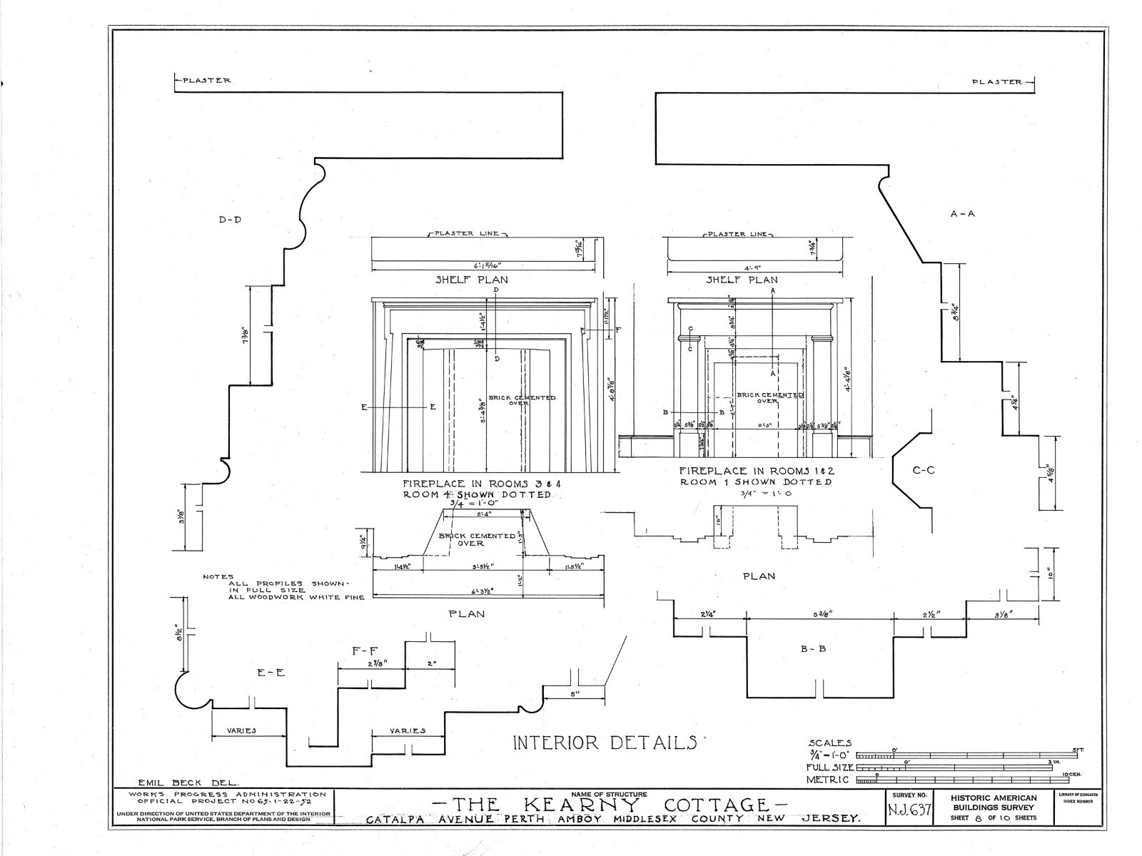 Plans for a Saltbox style Colonial home, Kearney Cottage, 1784, 2-3 bedrooms