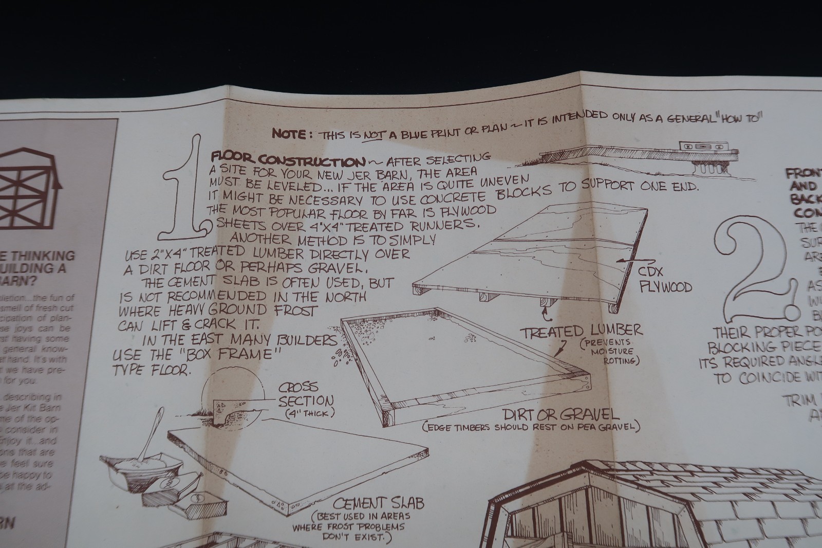 Vtg Barn Kit Build Instructional Information Ephemera 1978 Jer MFG. USA Unusual