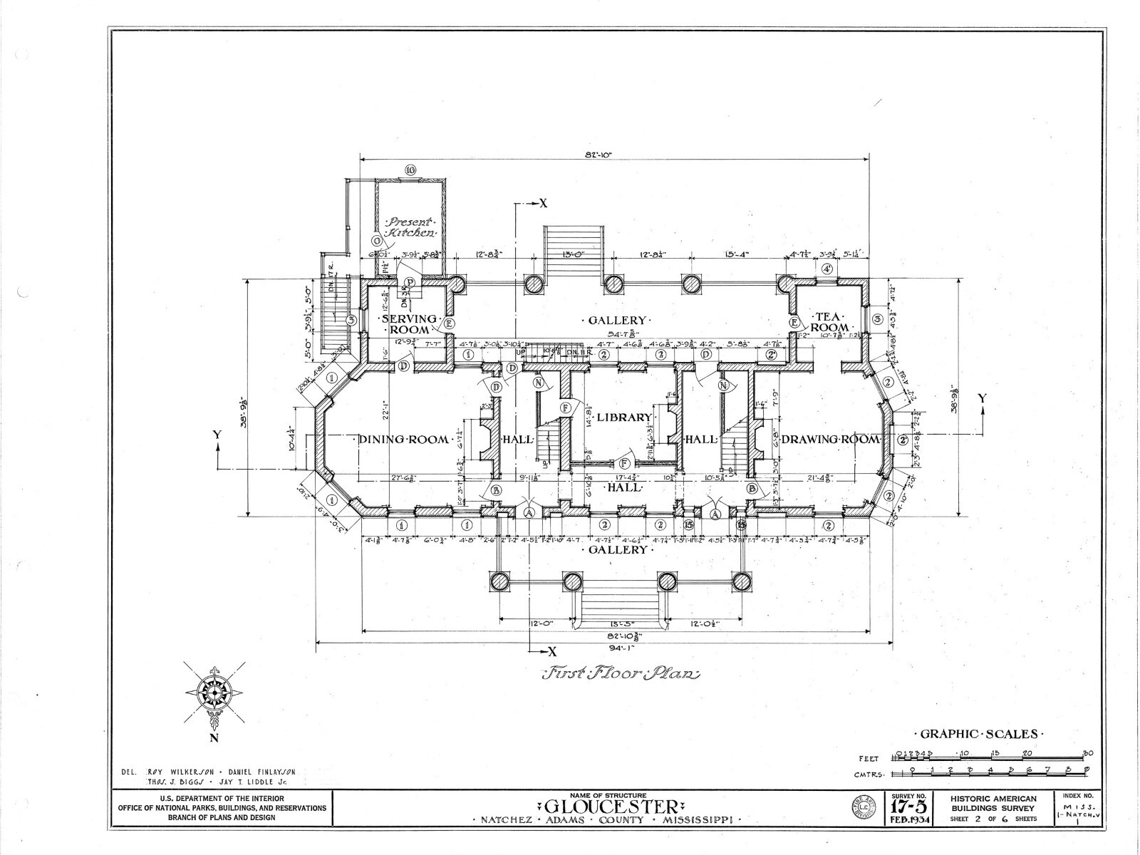 Gloucester, a Natchez mansion of Antebellum grace, architectural prints