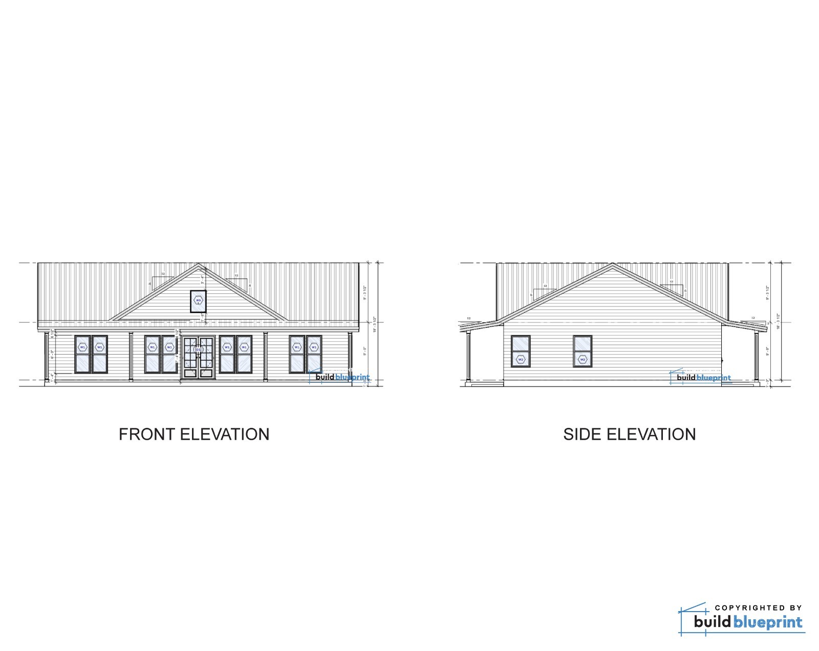 34×48 Modern Farmhouse Custom Architectural Ranch HouPlans 1632SF – PDF Download