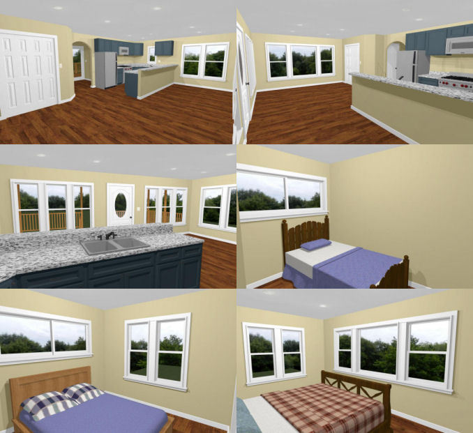 24×24 House — 3 Bedroom — 1.5 Bath 1,106 sq ft — PDF Floor Plan — Model 5E