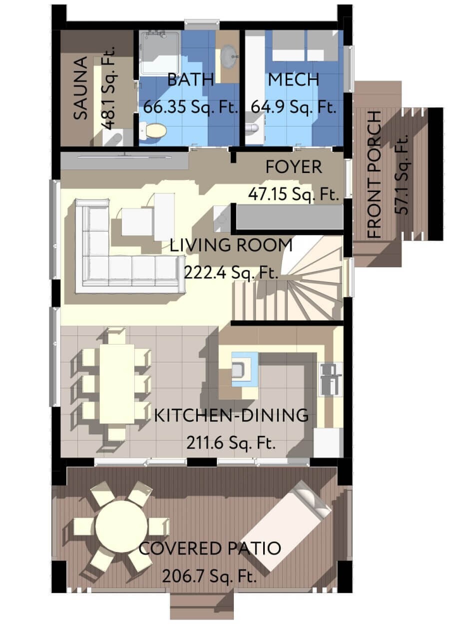 29’x44’ 3 Bed, 3 Bath Premium Barnhouse Architectural Build Plans PDF.