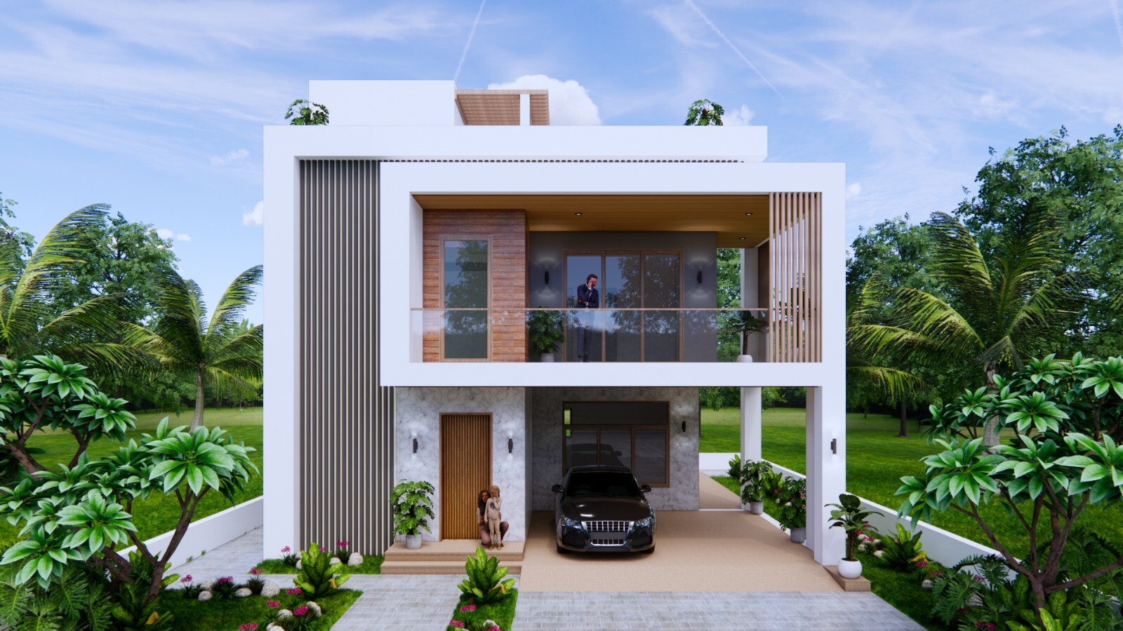 29×36 Feet House Plans 8.5×11 Meter 4 Bed 3 Bath Terrace Roof PDF & A4 Hard Copy