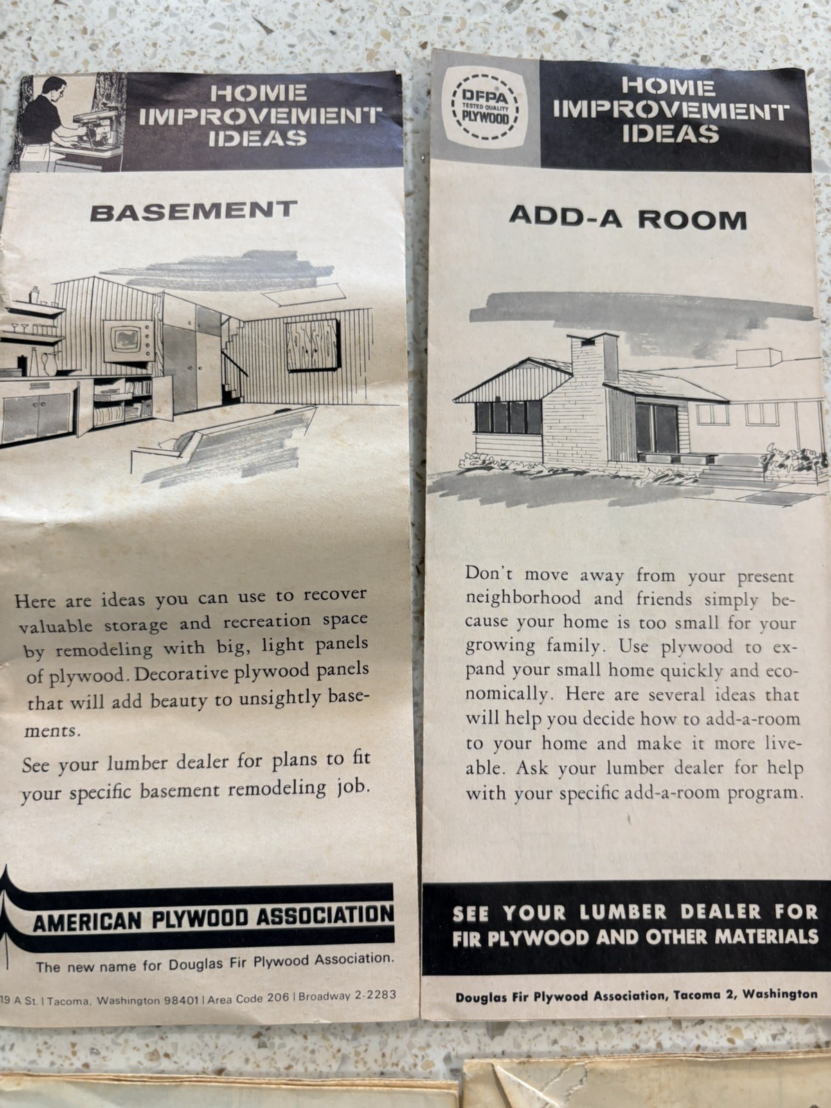 1950’s-60’s Lumber Store Handouts For DIY Projects – Blueprints – Lot Of 10
