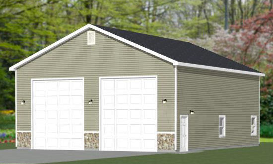 36×44 2 RV Garage – 1,584 sq ft – PDF Floor Plan – Model 1A