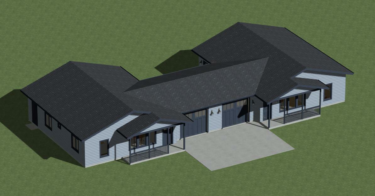 Duplex Home Plans 2160 total square feet, 2 bedrooms each side.