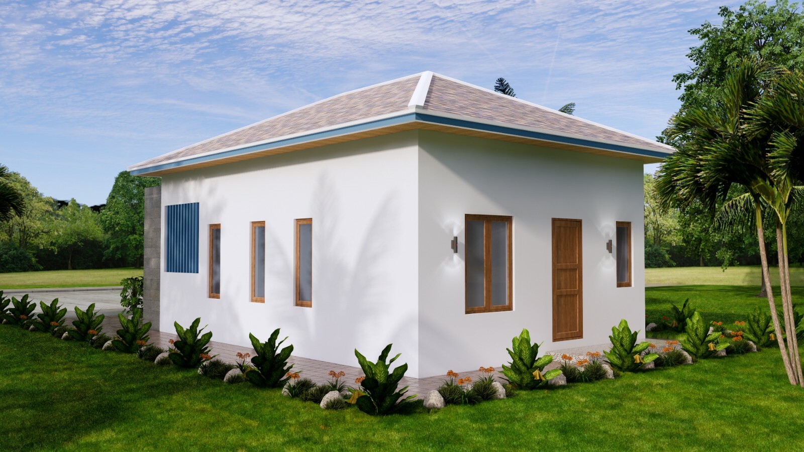 Custom Small House Design 6×9 Meter 2 Beds 1 Bath 20×30 Feet Hip (A4 Hard Copy)