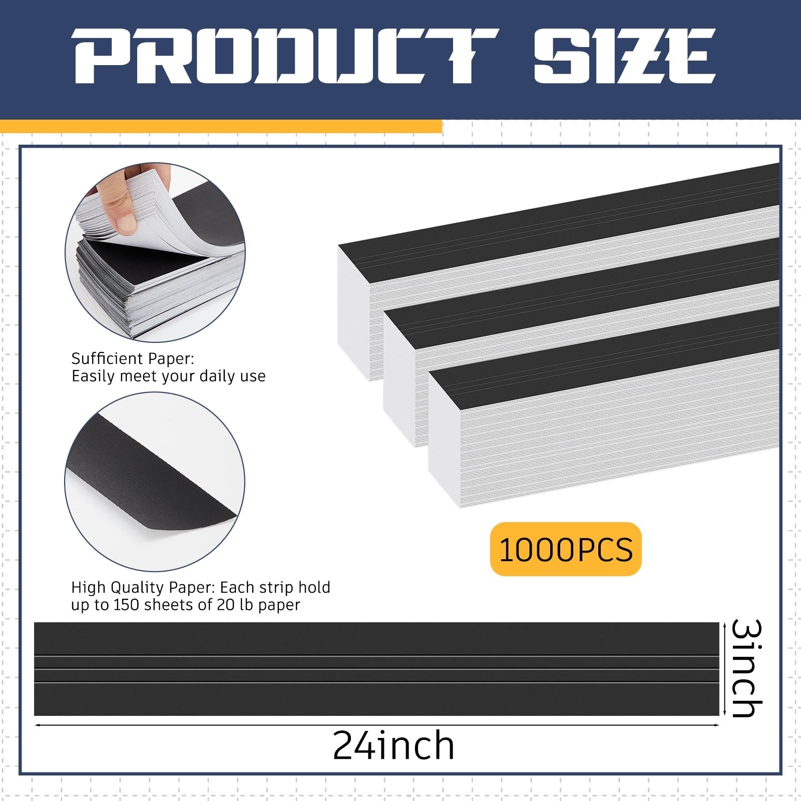 1000 Pcs Blueprint Binding Strips – Blank Binding Strips for Construction, Arts