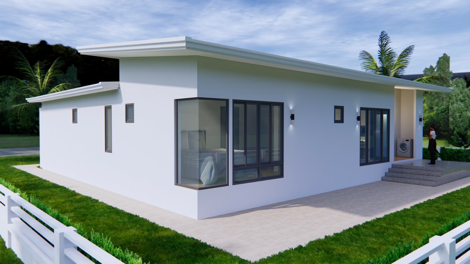 House Design with Pool 14×14 Meter 46×46 Feet 3 Beds 2 Baths Shed (A4 Hard Copy)