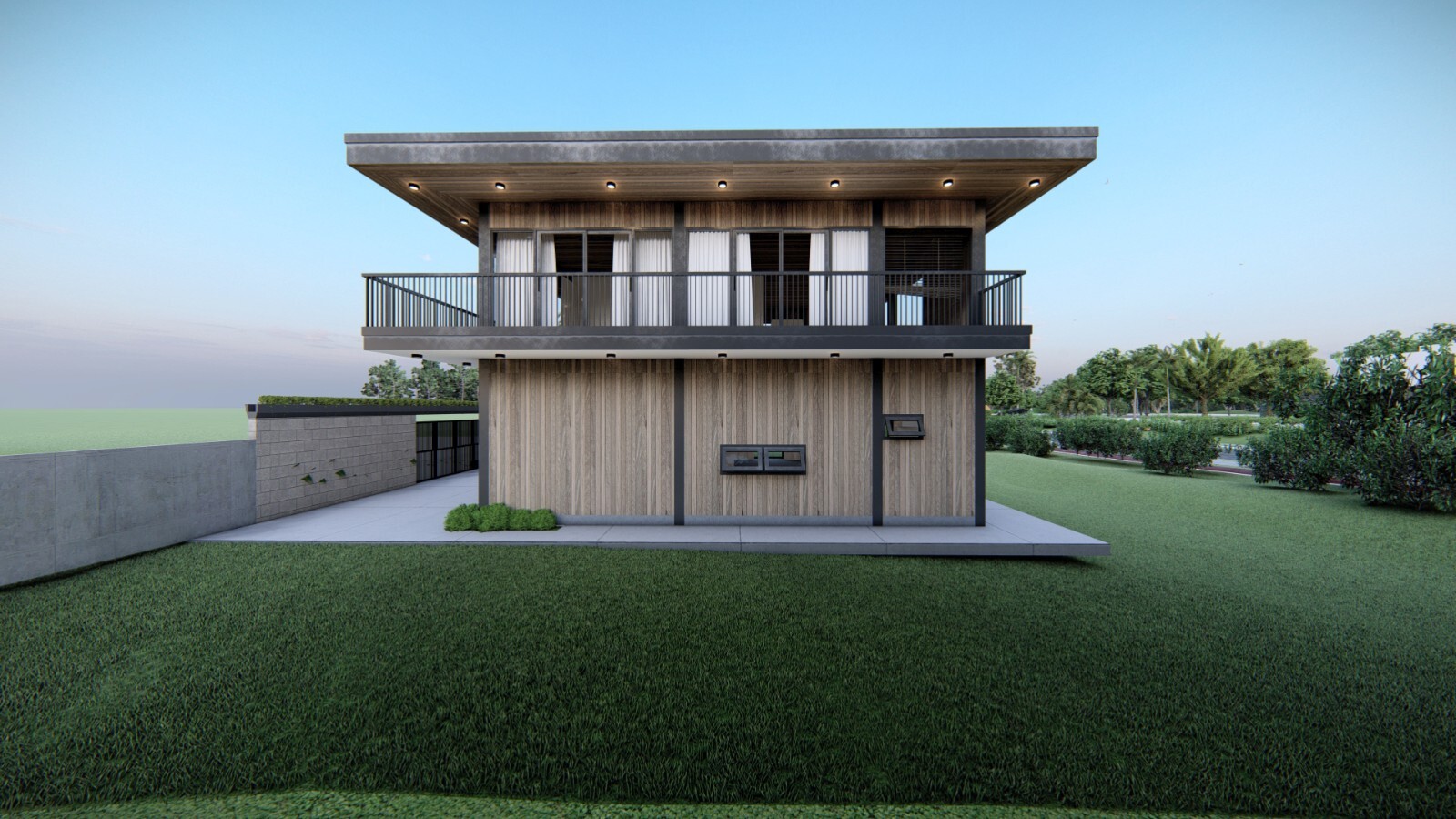 Modern 2-Storey Villa Design with Landscape | SketchUp + PNG Render | Mee Studio