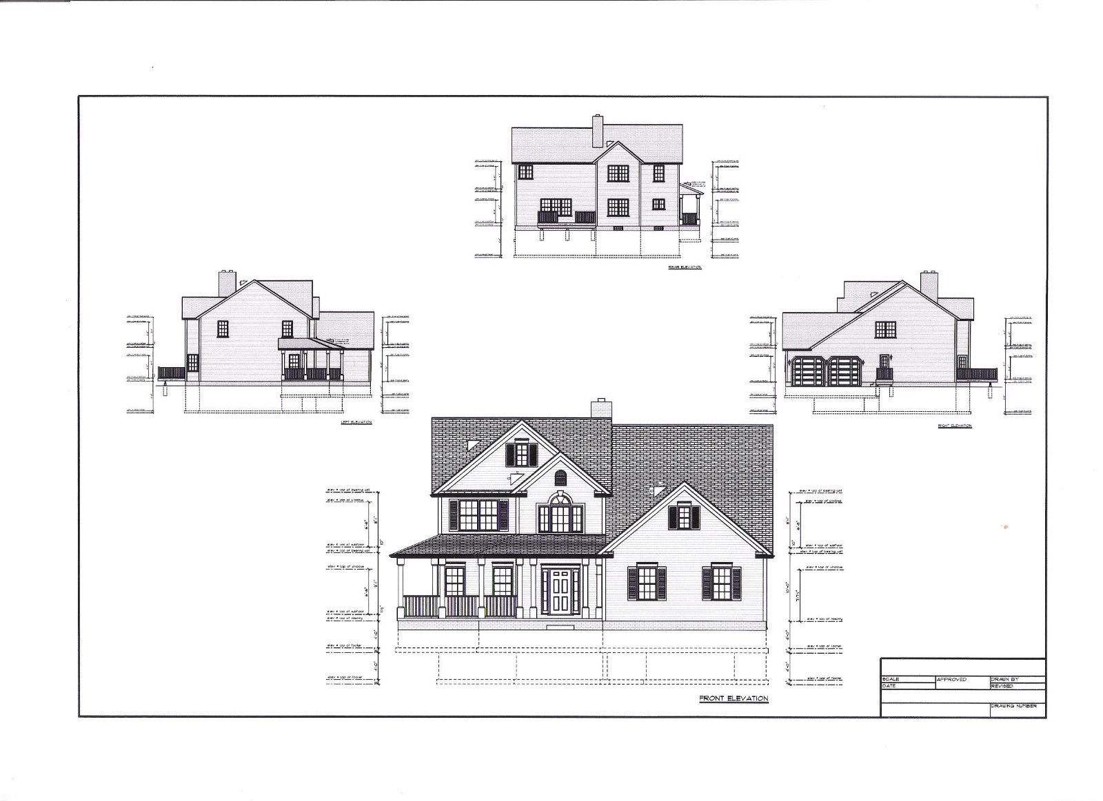 Full Set of two story 4 bedroom house plans 2,750 sq ft