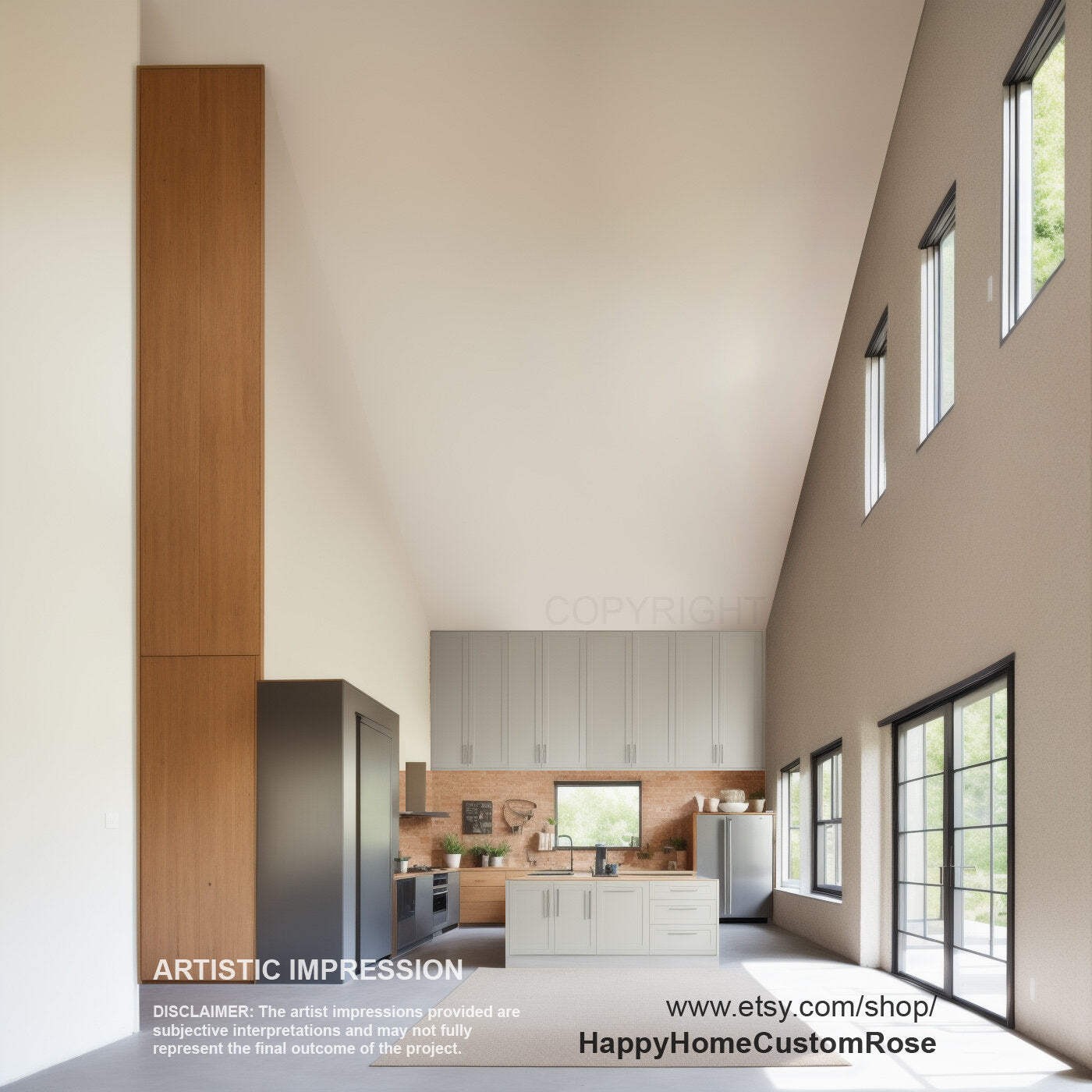Brentwood Barn Barndominium Modern House Open Plan Design 100 x 36 – 4 Bed 3 Bat