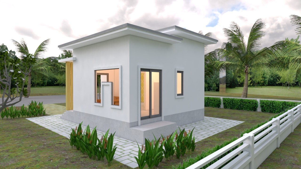 20×20 Feet Small House Design 6×6 Meter 1 Bed 1 Bath Flat Roof (A4 Hard Copy)