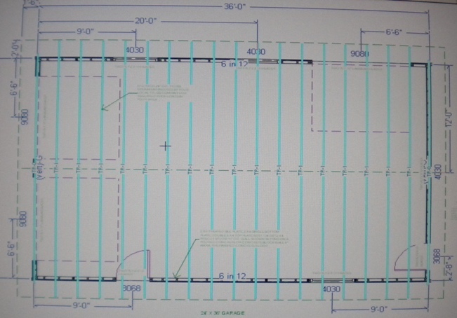 PERMIT READY 24′ X 36′ GARAGE PLAN DRAWN TO SCALE BLUEPRINTS AND MATERIALS LIST