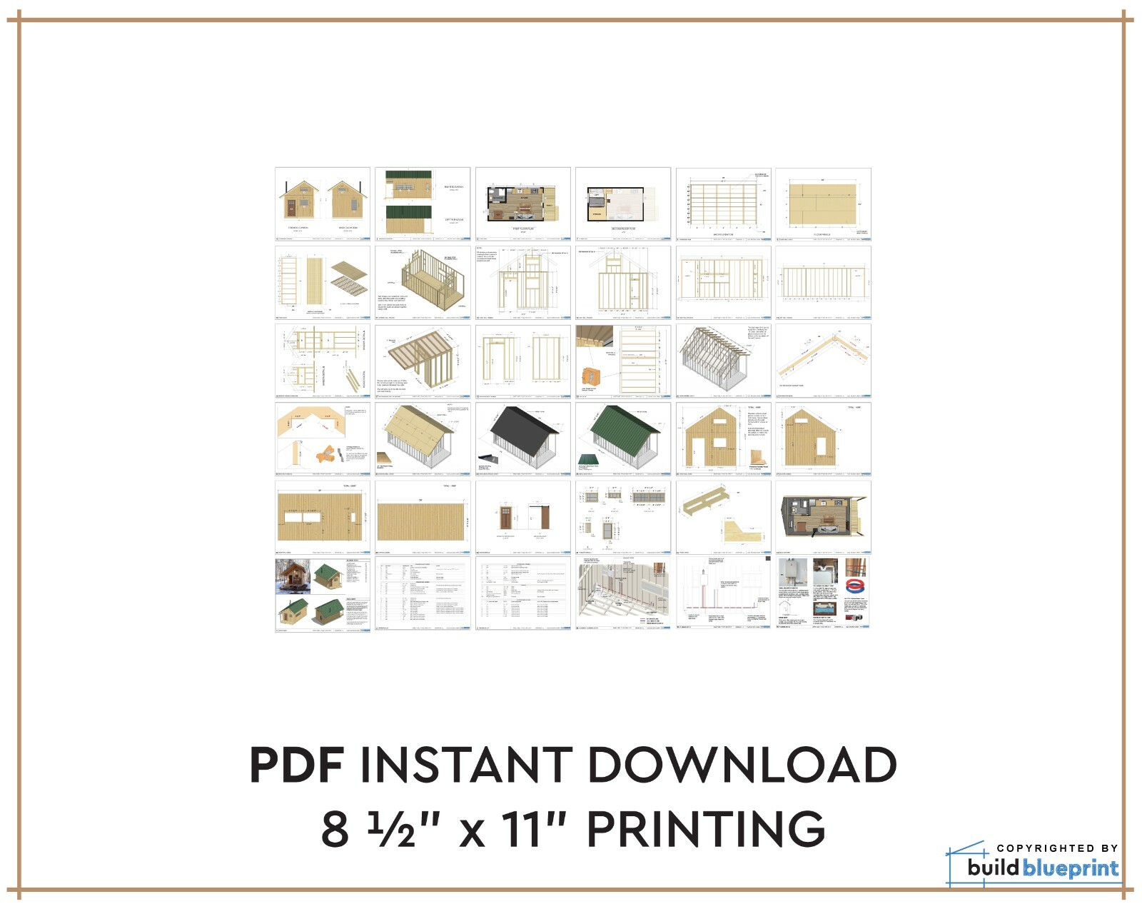 300SF Small Cabin w/ Loft DIY Plans – Tiny House Build Instructions PDF Download