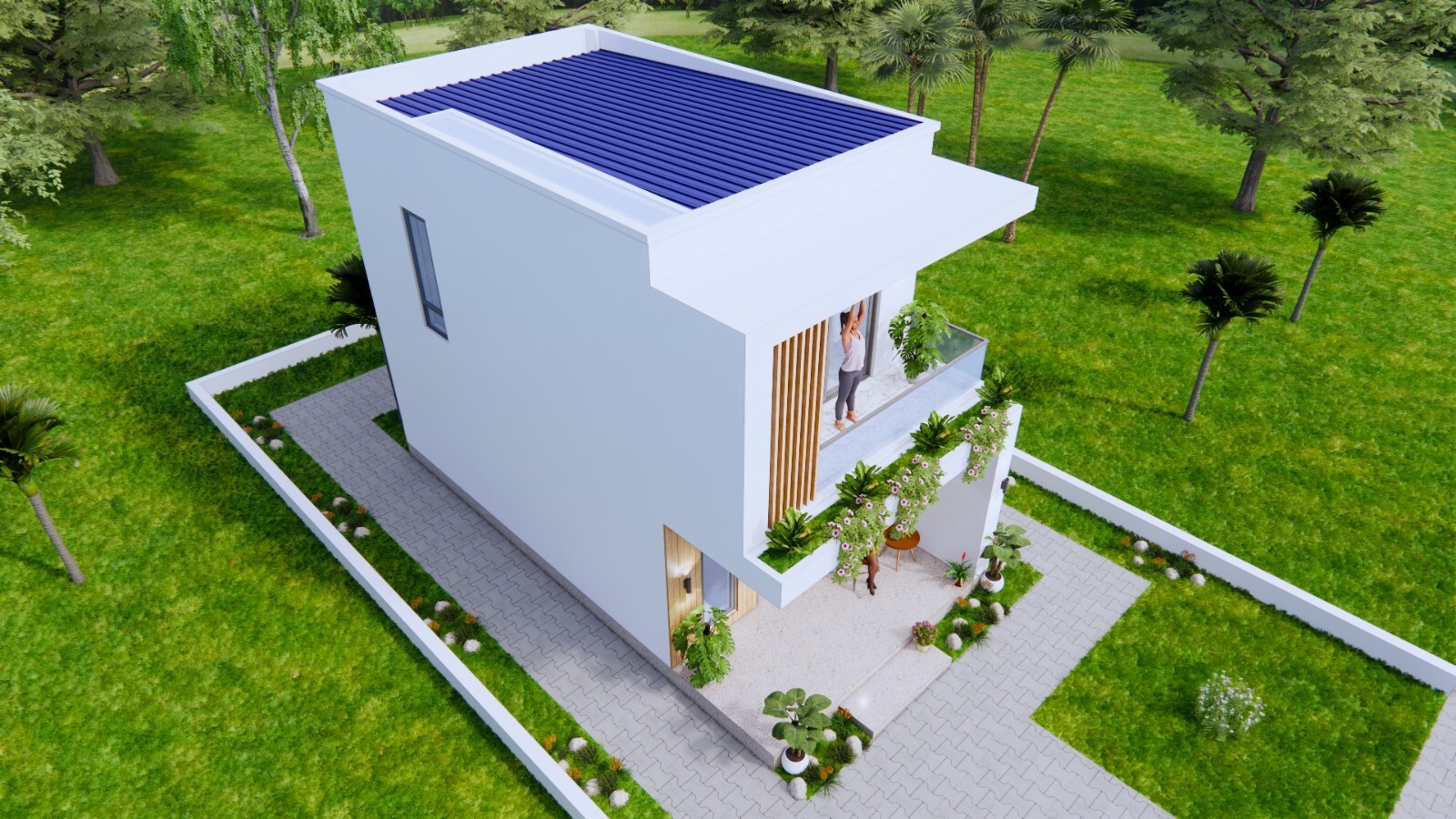 16×30 Feet Small House Plan 4.7×9 Meter 2 Bed 2 Bath Hidden Roof (A4 Hard Copy)